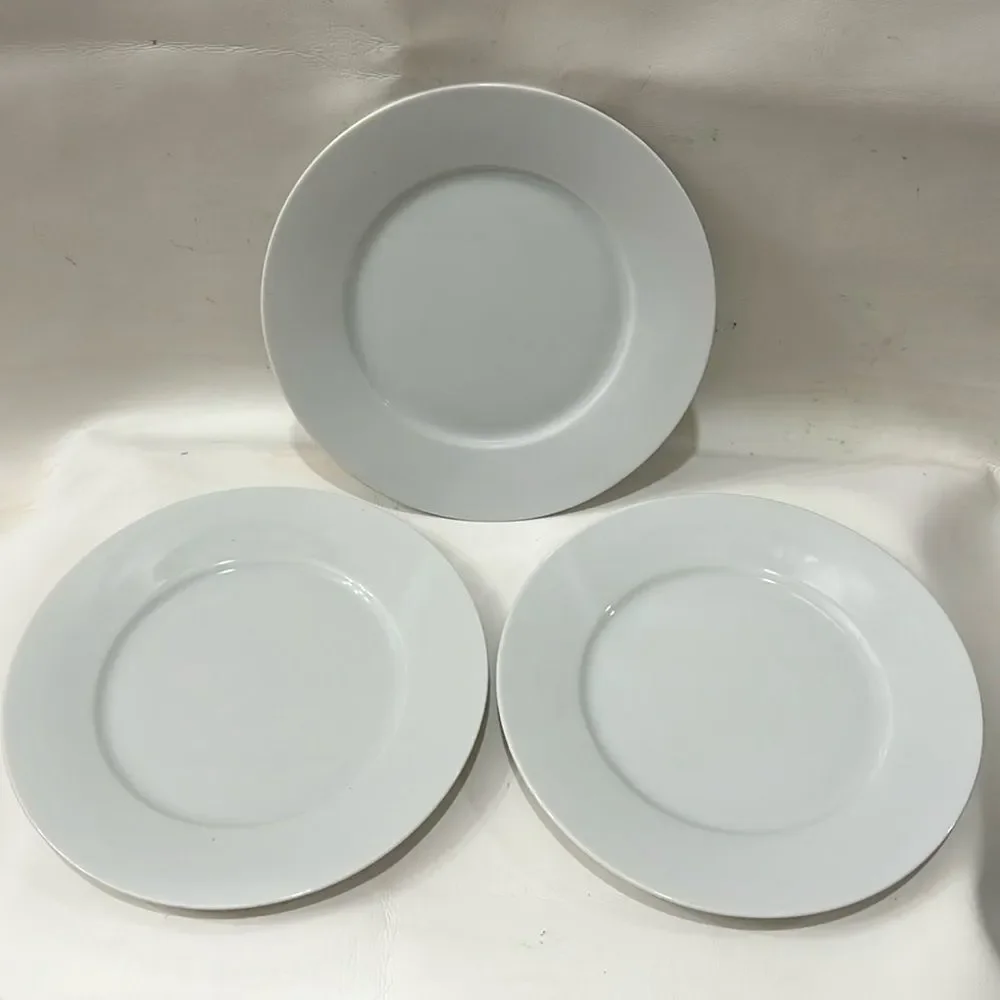 IKEA Sweden Stoneware 3 Salad Appetizer Bread Saucer 8 1/4 In Round Modern White